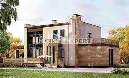 220-003-Л Проект двухэтажного дома и гаражом, классический дом из теплоблока Кызылорда, House Expert