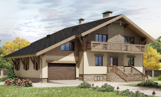420-001-Л Проект трехэтажного дома с мансардой, гараж, большой домик из кирпича Талдыкорган | Проекты домов от House Expert