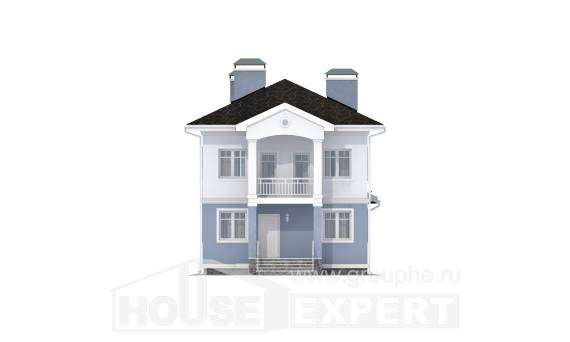 120-001-П Проект двухэтажного дома, простой домик из поризованных блоков, Астана