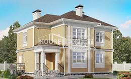 160-001-Л Проект двухэтажного дома, простой коттедж из поризованных блоков Алма-Ата, House Expert