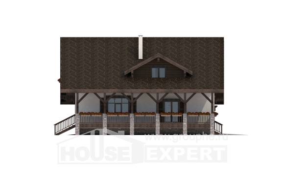 220-005-П Проект двухэтажного дома с мансардным этажом, гараж, простой коттедж из кирпича Талдыкорган, House Expert