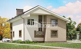 210-003-П Проект двухэтажного дома с мансардным этажом, простой домик из теплоблока Талдыкорган, House Expert