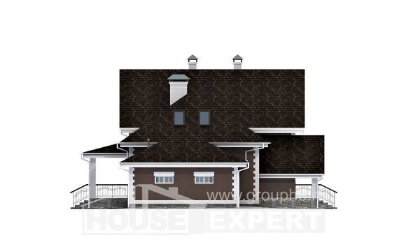 190-003-Л Проект двухэтажного дома с мансардой и гаражом, современный коттедж из блока, Петропавловск