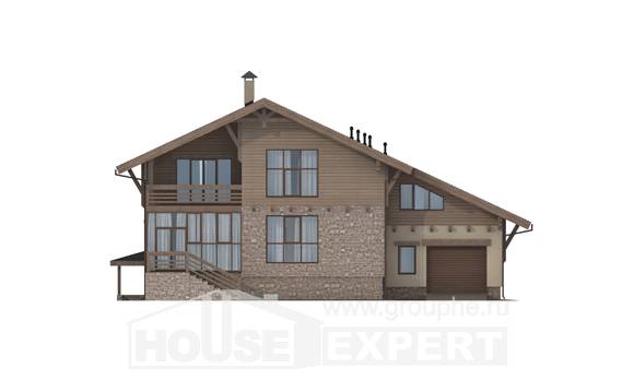 420-001-Л Проект трехэтажного дома мансардой и гаражом, просторный дом из кирпича Семей, House Expert