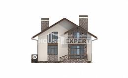 155-001-П Проект двухэтажного дома с мансардой, гараж, экономичный домик из арболита Актау, House Expert