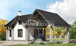 060-001-П Проект двухэтажного дома мансардой и гаражом, классический дом из арболита, Тараз