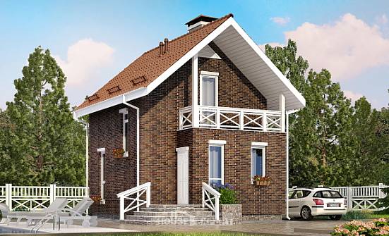 045-001-Л Проект двухэтажного дома с мансардным этажом, маленький загородный дом из газобетона Туркестан | Проекты домов от House Expert