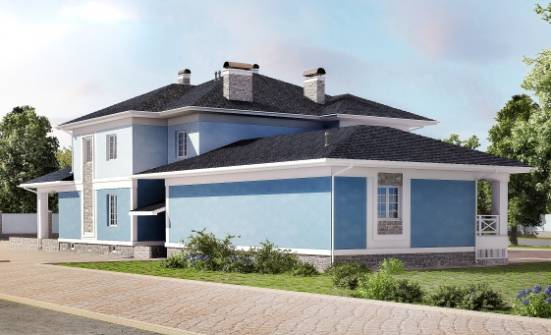 620-001-П Проект трехэтажного дома и гаражом, большой загородный дом из газосиликатных блоков Актобе | Проекты домов от House Expert