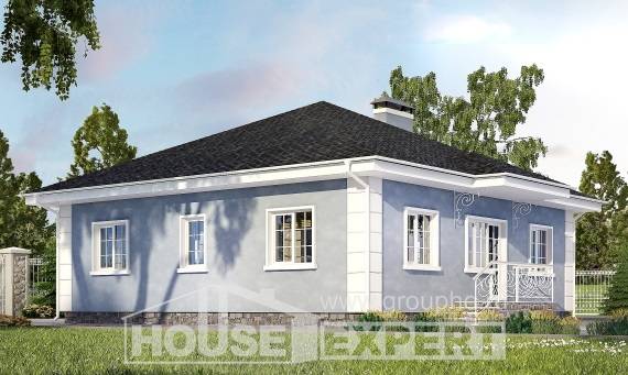 100-001-П Проект одноэтажного дома, экономичный домик из керамзитобетонных блоков Темиртау, House Expert