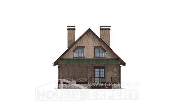 160-011-П Проект двухэтажного дома мансардный этаж, небольшой домик из газосиликатных блоков Актобе, House Expert