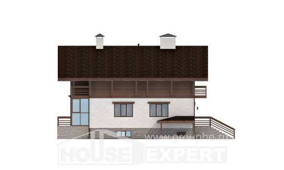 420-001-П Проект трехэтажного дома мансардой и гаражом, классический коттедж из кирпича, Костанай