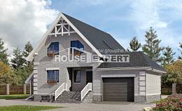 200-009-П Проект трехэтажного дома с мансардным этажом и гаражом, средний домик из твинблока Алма-Ата, House Expert