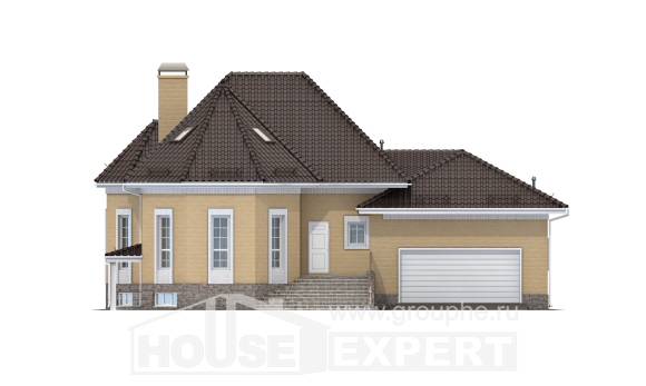 400-001-П Проект трехэтажного дома мансардой и гаражом, огромный коттедж из бризолита, Уральск