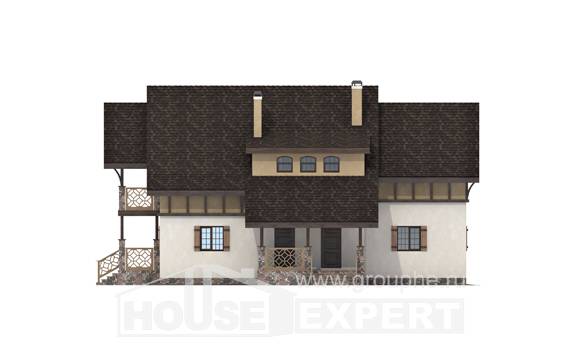 180-014-Л Проект двухэтажного дома мансардный этаж, красивый домик из теплоблока, Темиртау