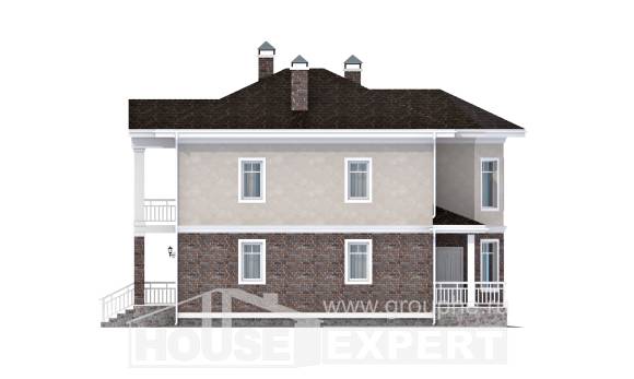 120-001-Л Проект трехэтажного дома, современный коттедж из твинблока Туркестан, House Expert