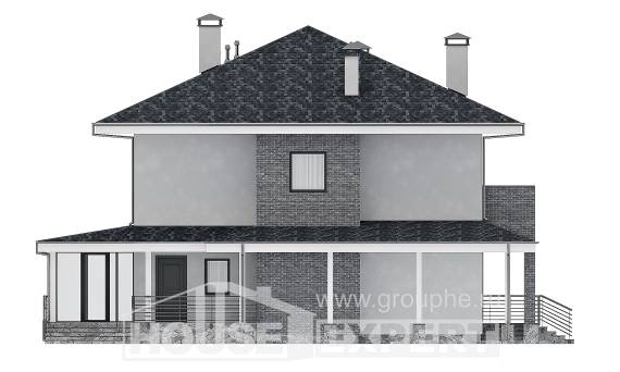 250-004-Л Проект двухэтажного дома, большой загородный дом из газобетона Кокшетау, House Expert