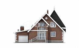 220-002-Л Проект двухэтажного дома мансардой и гаражом, средний коттедж из газосиликатных блоков Костанай, House Expert