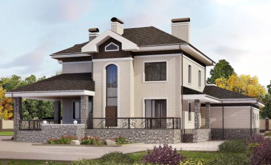 365-001-Л Проект трехэтажного дома, гараж, классический дом из кирпича Усть-Каменогорск | Проекты домов от House Expert