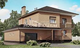 245-003-Л Проект двухэтажного дома, гараж, простой загородный дом из кирпича Караганда, House Expert