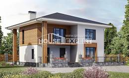 180-015-П Проект двухэтажного дома, скромный загородный дом из газобетона, Павлодар