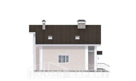 150-002-П Проект двухэтажного дома мансардой, гараж, скромный домик из пеноблока, House Expert