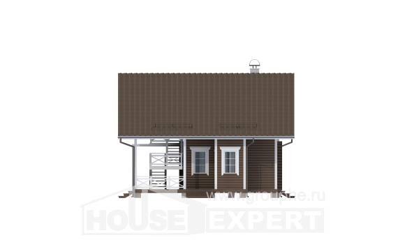 080-001-П Проект двухэтажного дома с мансардным этажом, маленький загородный дом из бревен Тараз, House Expert