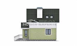 070-001-П Проект двухэтажного дома мансардный этаж, современный дом из арболита Алма-Ата, House Expert