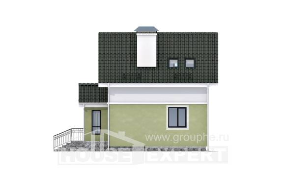 070-001-П Проект двухэтажного дома мансардный этаж, крохотный домик из бризолита Тараз, House Expert