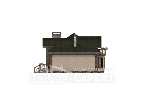 180-010-П Проект двухэтажного дома мансардой и гаражом, современный загородный дом из арболита Туркестан, House Expert