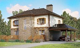 155-006-Л Проект двухэтажного дома, гараж, компактный домик из поризованных блоков Рудный, House Expert