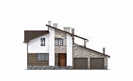 240-004-П Проект двухэтажного дома с мансардой, гараж, современный домик из теплоблока Экибастуз, House Expert