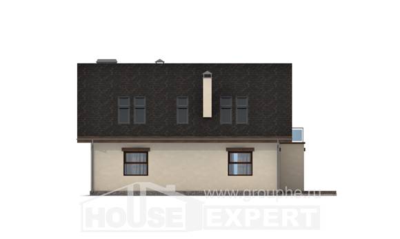 155-012-Л Проект двухэтажного дома с мансардным этажом, доступный домик из газобетона Кызылорда, House Expert