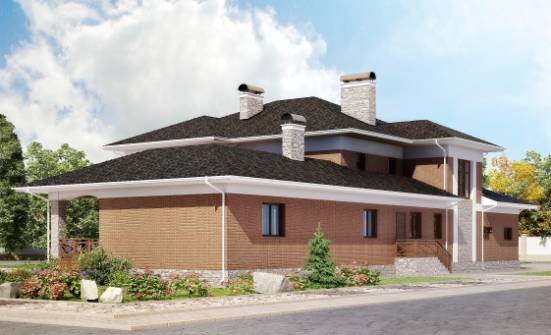 520-002-Л Проект трехэтажного дома, гараж, большой домик из пеноблока Кокшетау | Проекты домов от House Expert
