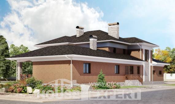 520-002-Л Проект трехэтажного дома и гаражом, просторный домик из твинблока Шымкент, House Expert