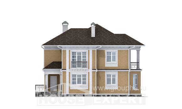 160-001-Л Проект двухэтажного дома, простой коттедж из газобетона Караганда, House Expert