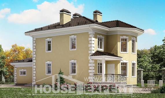 150-006-Л Проект двухэтажного дома, гараж, уютный домик из твинблока Атырау, House Expert