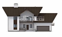 300-002-П Проект двухэтажного дома мансардой, гараж, красивый коттедж из арболита, House Expert