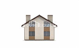 170-002-П Проект двухэтажного дома с мансардным этажом, экономичный дом из керамзитобетонных блоков Караганда, House Expert