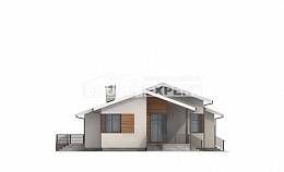 135-002-П Проект одноэтажного дома и гаражом, недорогой домик из поризованных блоков, House Expert