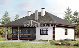 135-003-П Проект одноэтажного дома, бюджетный загородный дом из арболита, House Expert