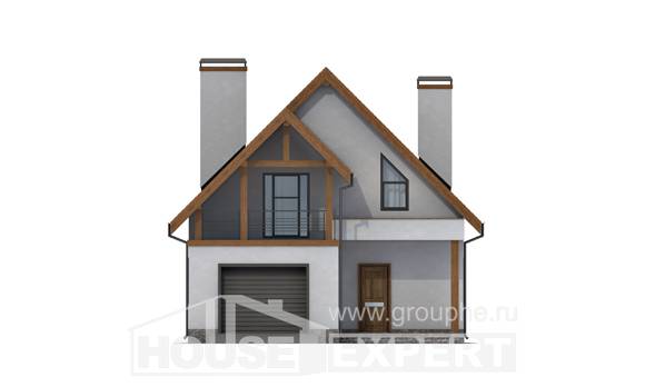 120-005-П Проект двухэтажного дома мансардный этаж, гараж, современный дом из теплоблока, Темиртау