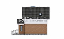 070-001-Л Проект двухэтажного дома с мансардой, дешевый загородный дом из поризованных блоков, Актау