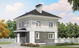 090-003-П Проект двухэтажного дома, уютный коттедж из твинблока Шымкент, House Expert