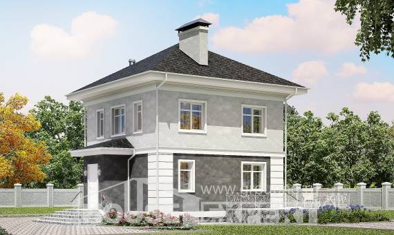090-003-П Проект двухэтажного дома, простой загородный дом из арболита, Уральск