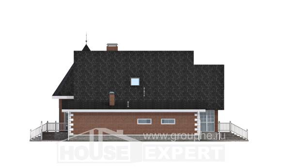 220-002-Л Проект двухэтажного дома мансардный этаж, гараж, просторный домик из блока Шымкент, House Expert