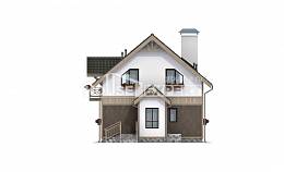 105-001-Л Проект двухэтажного дома с мансардой, небольшой домик из бризолита, Рудный