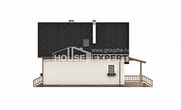 140-001-Л Проект двухэтажного дома с мансардным этажом, небольшой домик из теплоблока, Актау