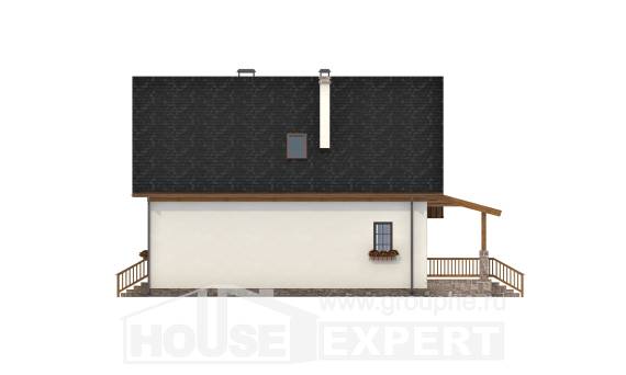 140-001-Л Проект двухэтажного дома мансардный этаж, экономичный дом из керамзитобетонных блоков Рудный, House Expert