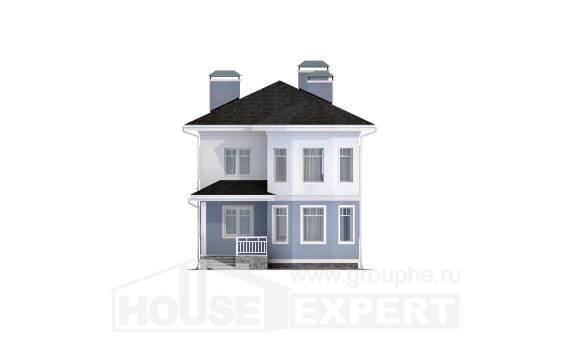 120-001-П Проект двухэтажного дома, современный домик из бризолита Актау, House Expert
