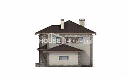185-004-П Проект двухэтажного дома и гаражом, уютный коттедж из пеноблока, House Expert